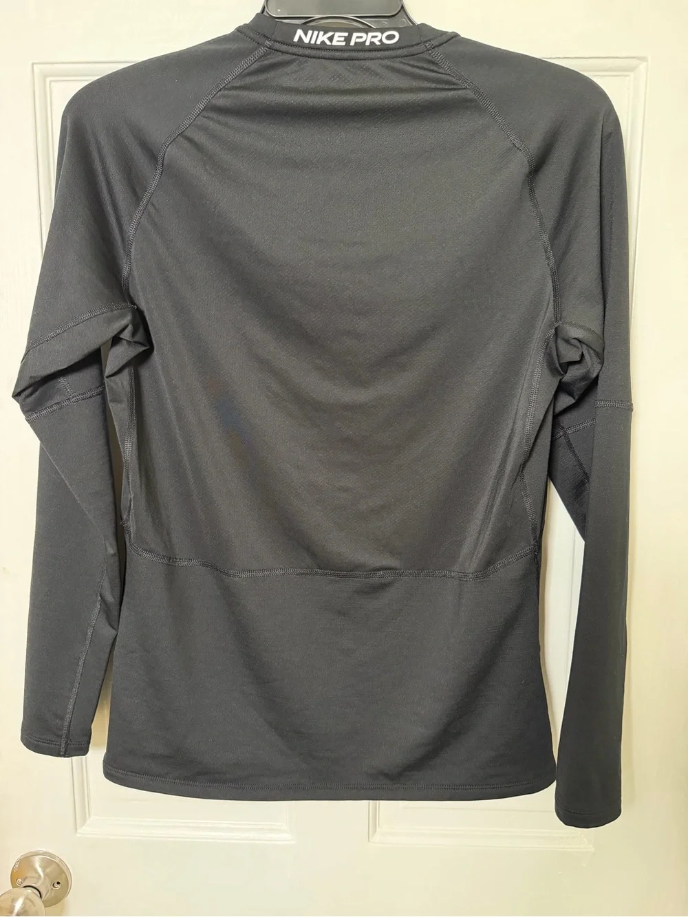 Nike Long-Sleeve Performance Crew in Charcoal with White Swoosh